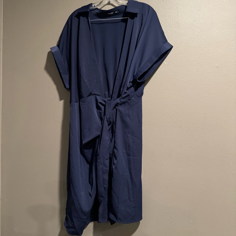 SHEIN Blue Wrap-Style Dress Size 3XL